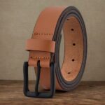 Men’s Tan Leather Belt | Pin Buckle